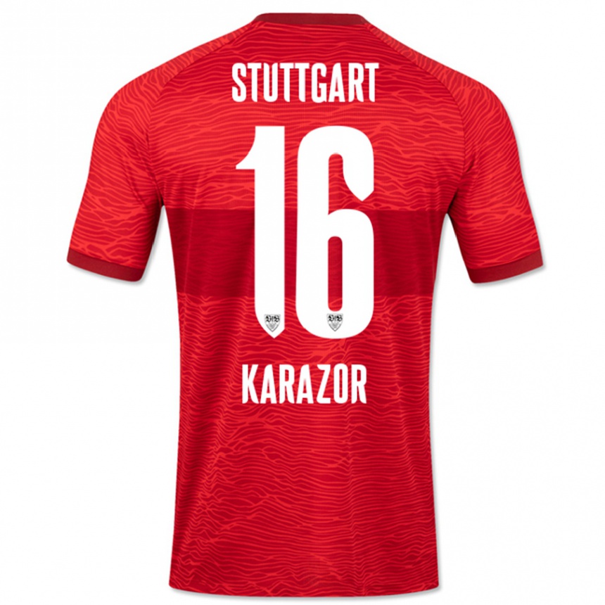 Kids Football Atakan Karazor #16 Red Away Jersey 2023/24 T-Shirt Canada