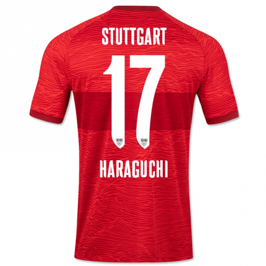 Kids Football Genki Haraguchi #17 Red Away Jersey 2023/24 T-Shirt Canada