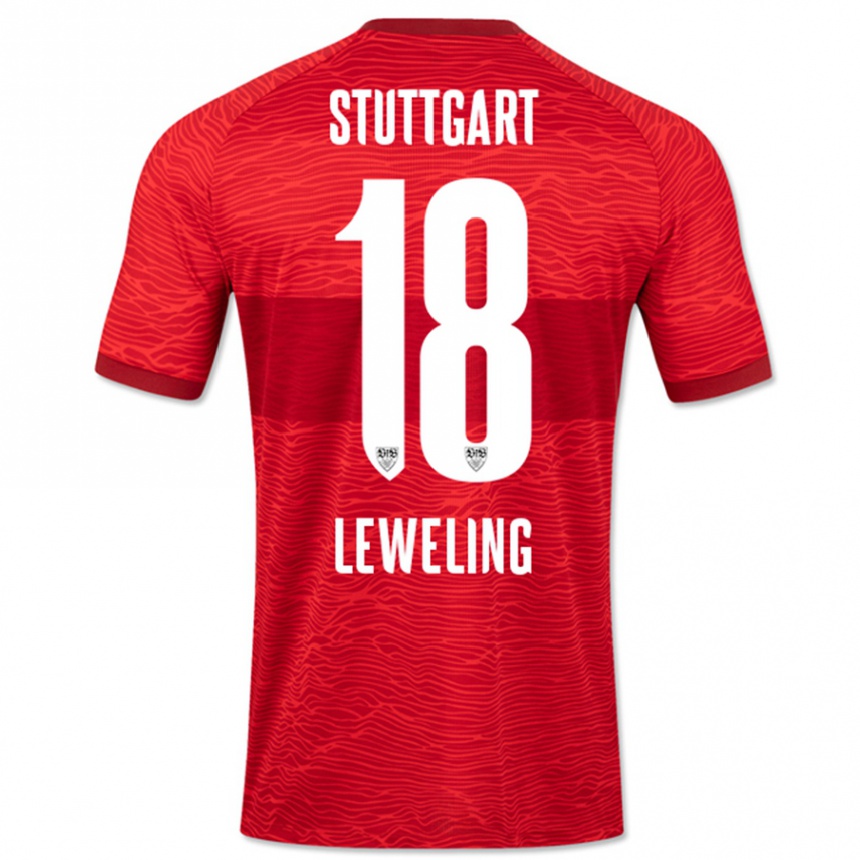 Kids Football Jamie Leweling #18 Red Away Jersey 2023/24 T-Shirt Canada