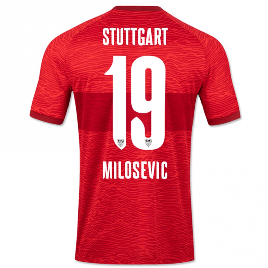 Kids Football Jovan Milosevic #19 Red Away Jersey 2023/24 T-Shirt Canada