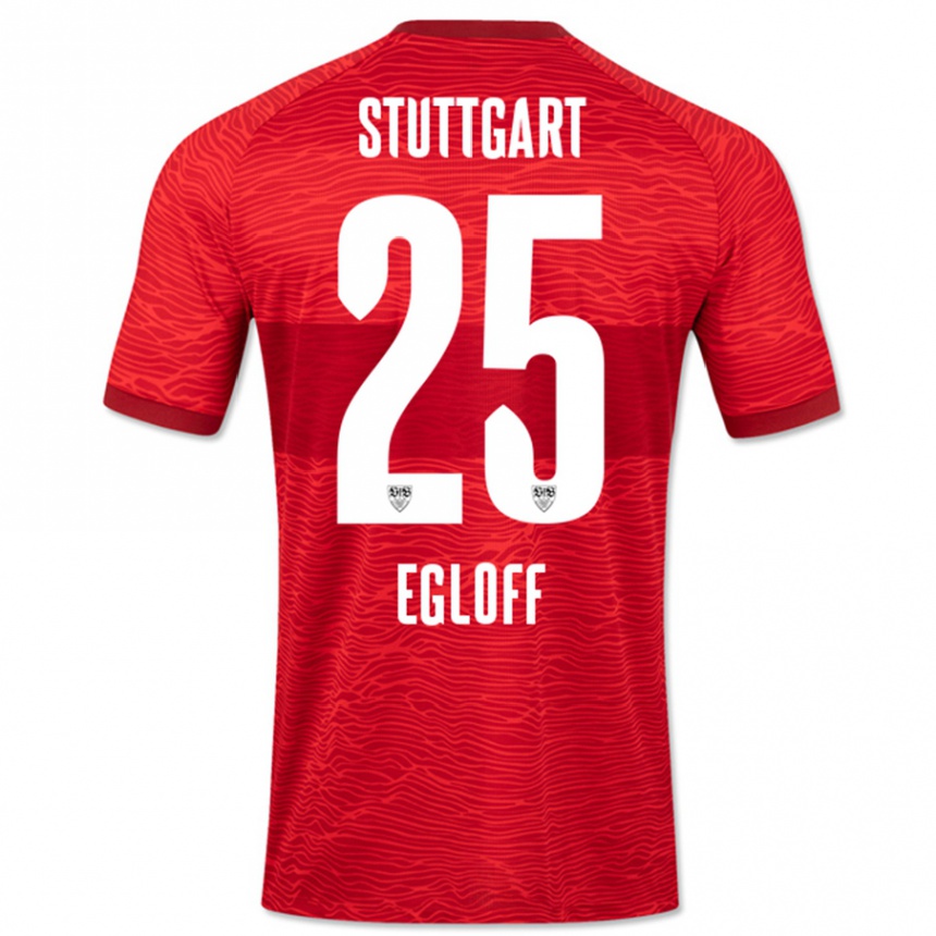 Kids Football Lilian Egloff #25 Red Away Jersey 2023/24 T-Shirt Canada