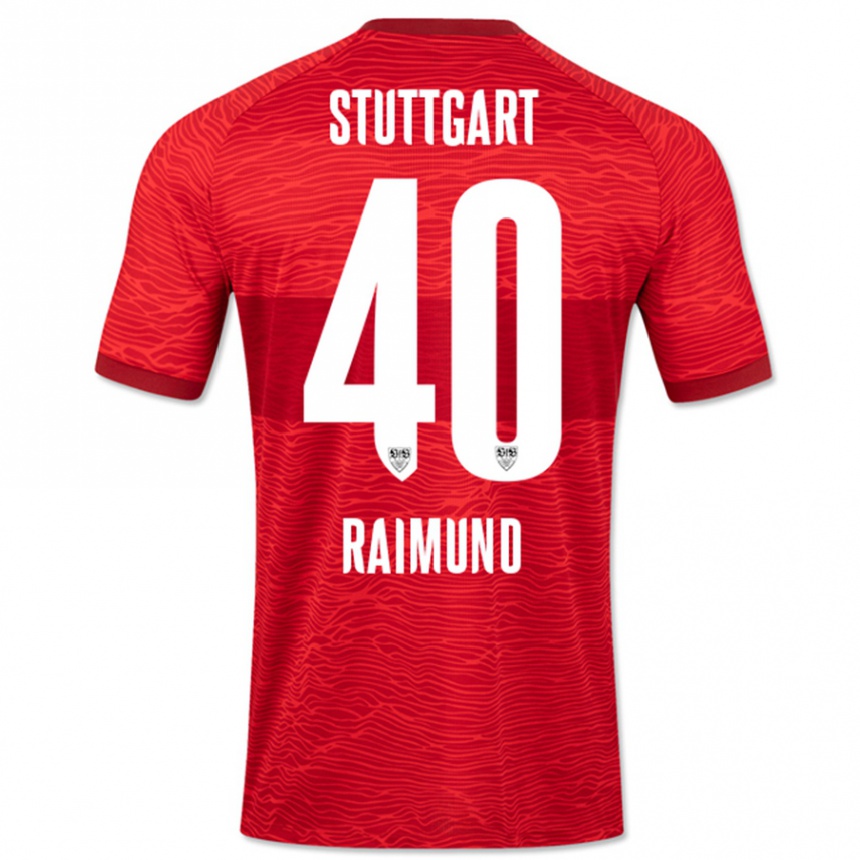 Kids Football Luca Raimund #40 Red Away Jersey 2023/24 T-Shirt Canada