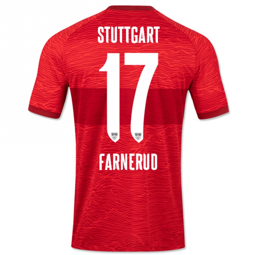 Kids Football Colin Farnerud #17 Red Away Jersey 2023/24 T-Shirt Canada