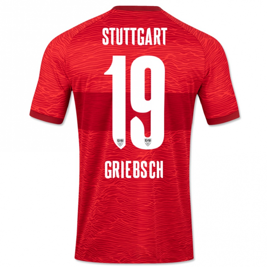 Kids Football Lukas Griebsch #19 Red Away Jersey 2023/24 T-Shirt Canada