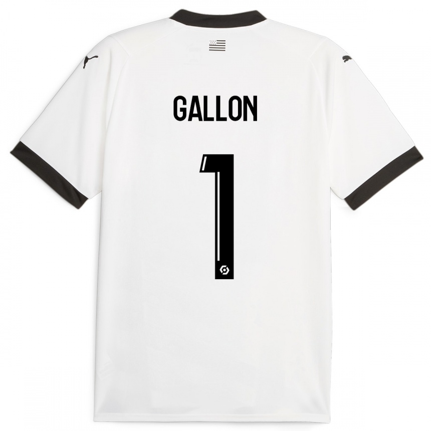 Enfant Football Maillot Gauthier Gallon #1 Blanc Tenues Extérieur 2023/24 Canada