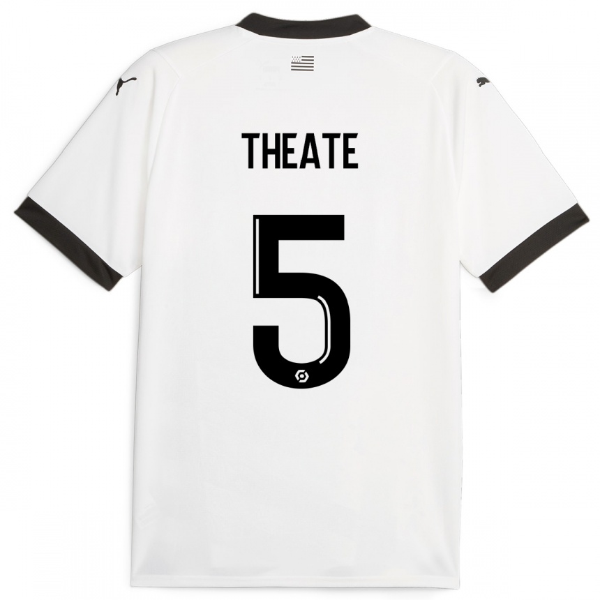 Kids Football Arthur Theate #5 White Away Jersey 2023/24 T-Shirt Canada