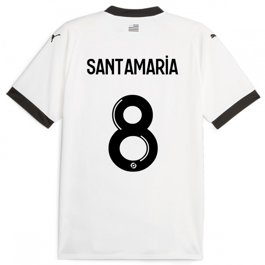 Enfant Football Maillot Baptiste Santamaria #8 Blanc Tenues Extérieur 2023/24 Canada