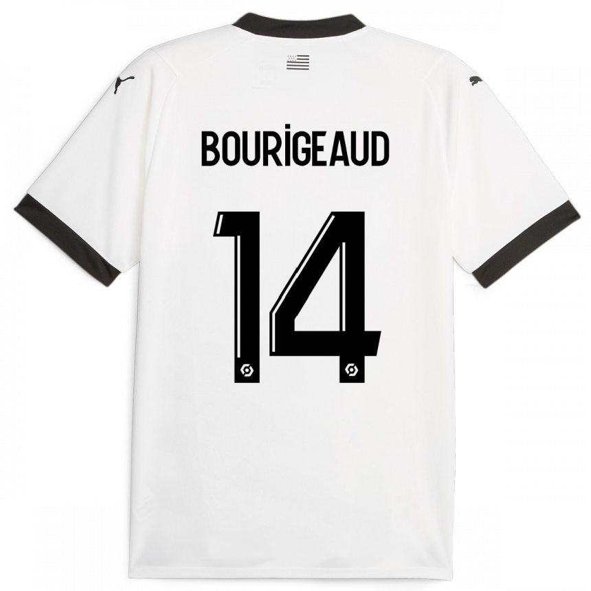 Kids Football Benjamin Bourigeaud #14 White Away Jersey 2023/24 T-Shirt Canada