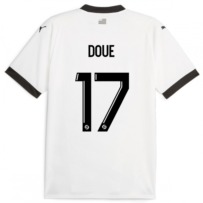 Enfant Football Maillot Guéla Doué #17 Blanc Tenues Extérieur 2023/24 Canada