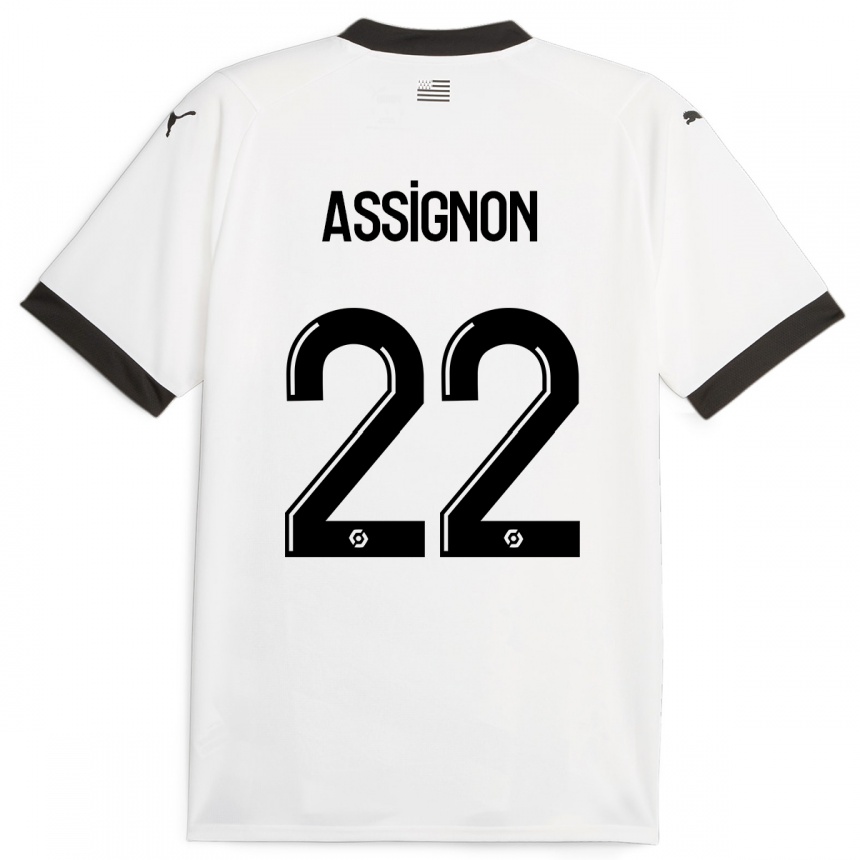 Kids Football Lorenz Assignon #22 White Away Jersey 2023/24 T-Shirt Canada