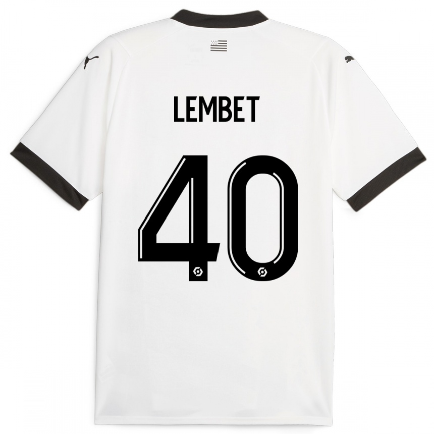 Enfant Football Maillot Geoffrey Lembet #40 Blanc Tenues Extérieur 2023/24 Canada