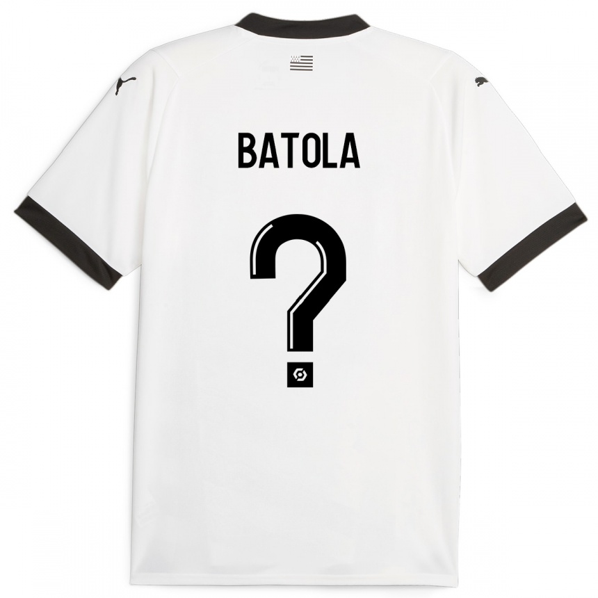 Kids Football Yann Batola #0 White Away Jersey 2023/24 T-Shirt Canada