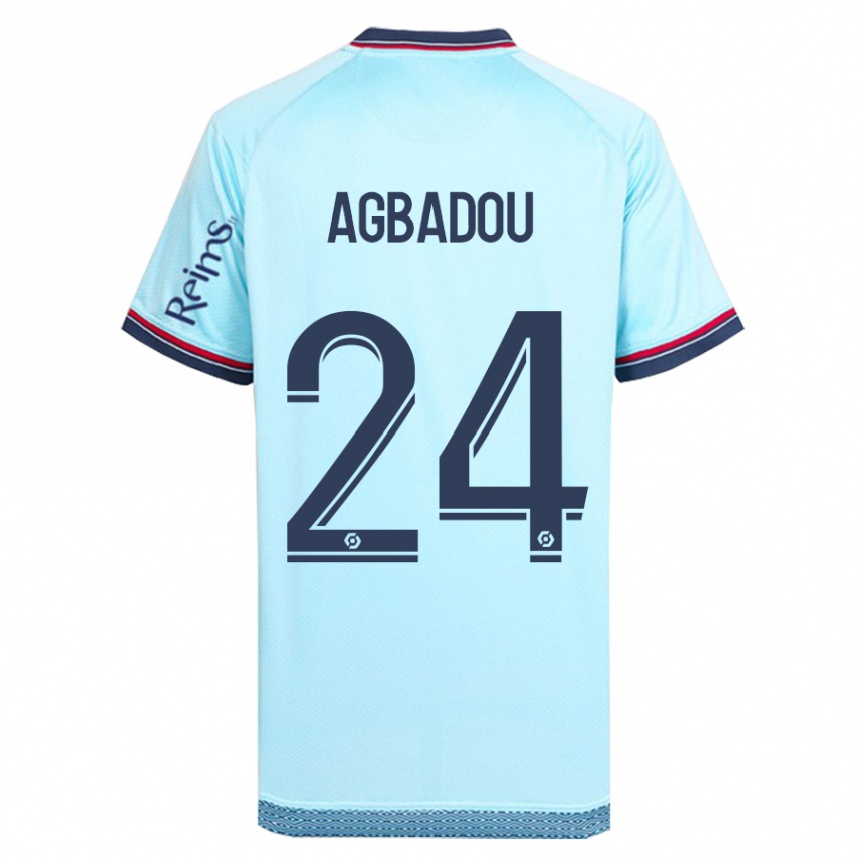 Kids Football Emmanuel Agbadou #24 Sky Blue Away Jersey 2023/24 T-Shirt Canada