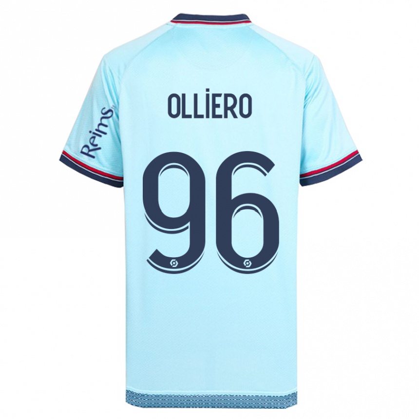 Kids Football Alexandre Olliero #96 Sky Blue Away Jersey 2023/24 T-Shirt Canada