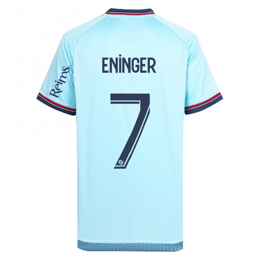 Kids Football Thelma Eninger #7 Sky Blue Away Jersey 2023/24 T-Shirt Canada