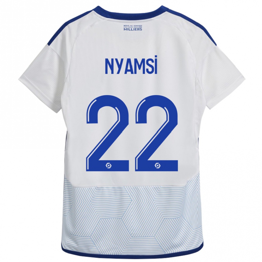 Kids Football Gerzino Nyamsi #22 White Away Jersey 2023/24 T-Shirt Canada