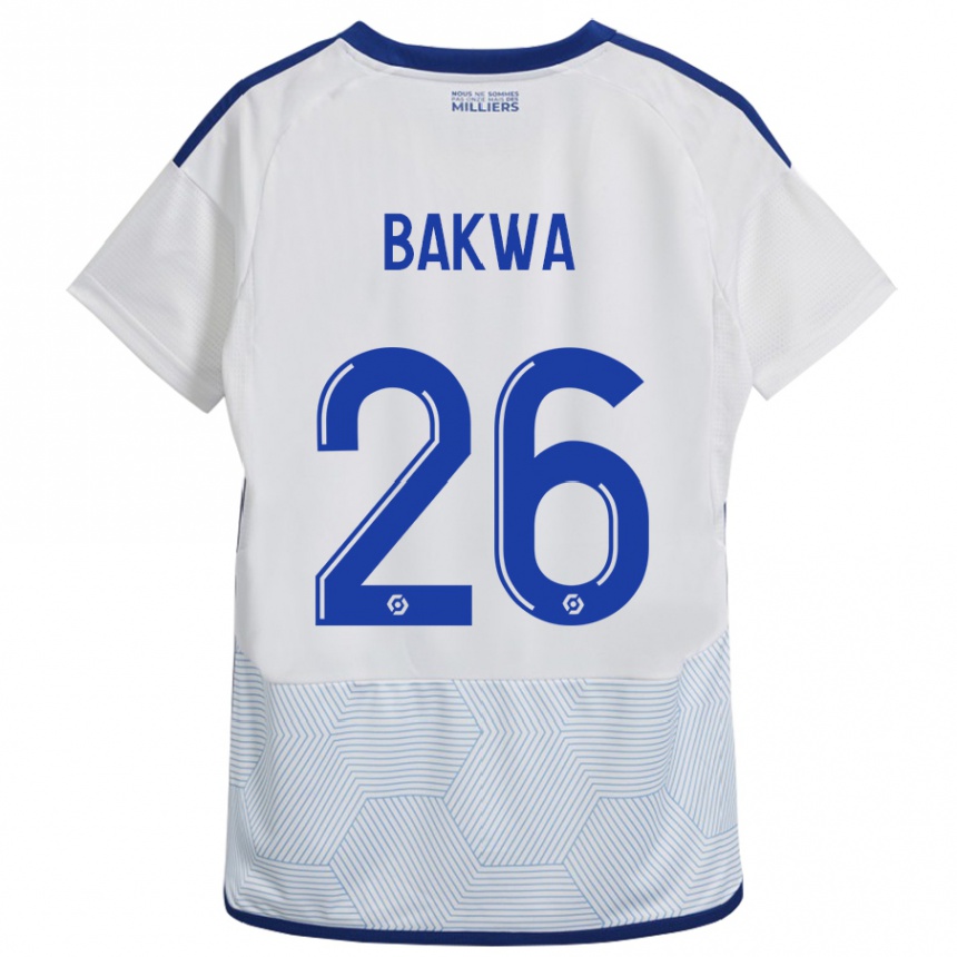 Kids Football Dilane Bakwa #26 White Away Jersey 2023/24 T-Shirt Canada