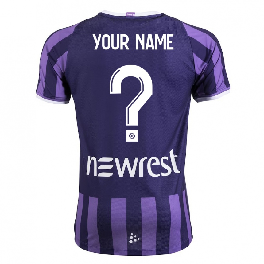 Kids Football Your Name #0 Purple Away Jersey 2023/24 T-Shirt Canada