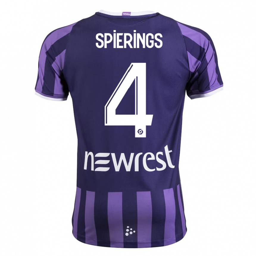 Enfant Football Maillot Stijn Spierings #4 Violet Tenues Extérieur 2023/24 Canada