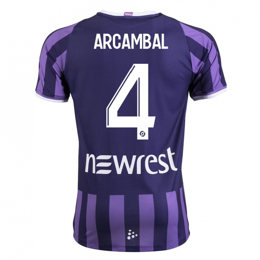 Enfant Football Maillot Anais Arcambal #4 Violet Tenues Extérieur 2023/24 Canada