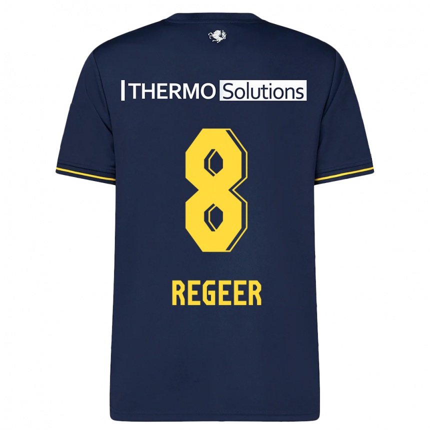 Kids Football Youri Regeer #8 Navy Away Jersey 2023/24 T-Shirt Canada