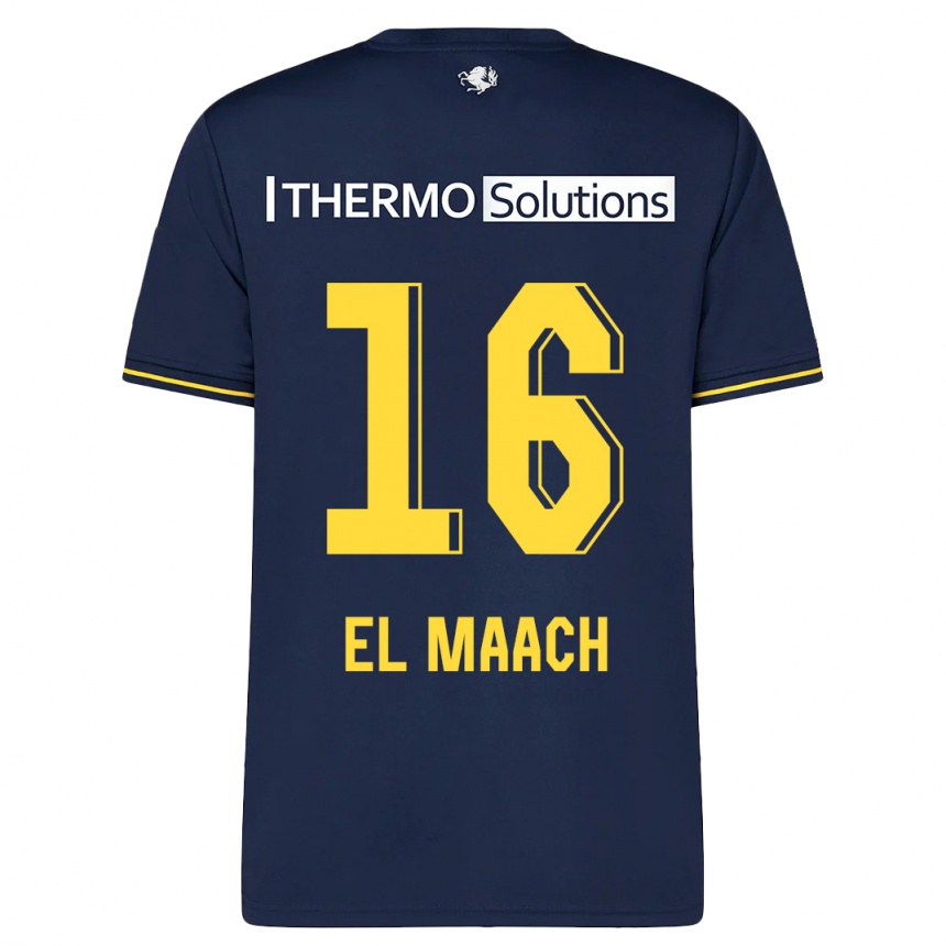 Kids Football Issam El Maach #16 Navy Away Jersey 2023/24 T-Shirt Canada