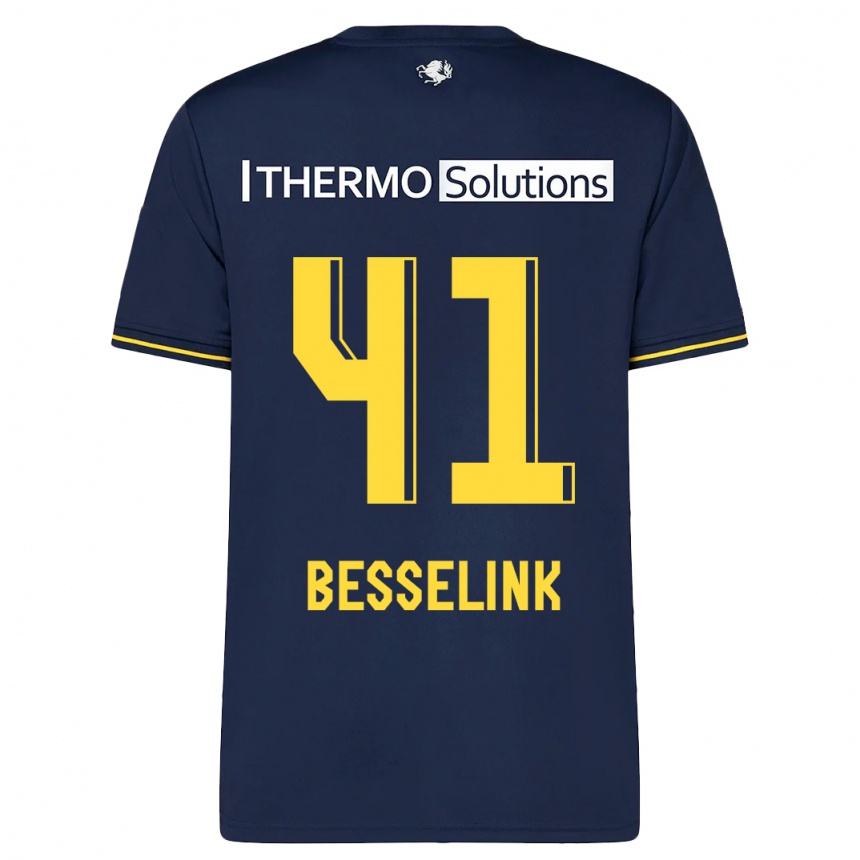 Kids Football Gijs Besselink #41 Navy Away Jersey 2023/24 T-Shirt Canada