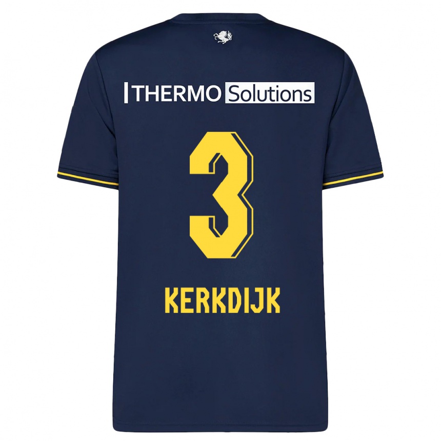 Kids Football Danique Kerkdijk #3 Navy Away Jersey 2023/24 T-Shirt Canada