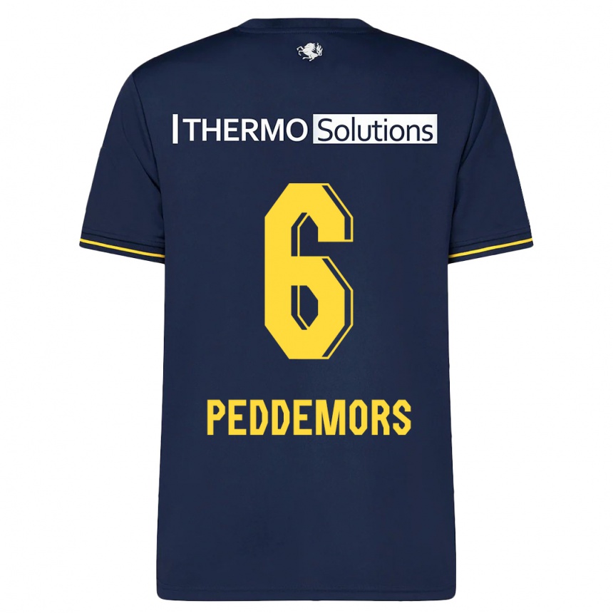 Kids Football Ella Peddemors #6 Navy Away Jersey 2023/24 T-Shirt Canada