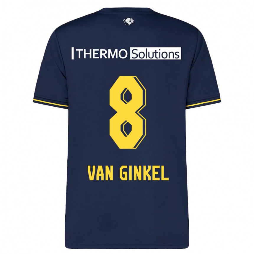 Kids Football Danique Van Ginkel #8 Navy Away Jersey 2023/24 T-Shirt Canada