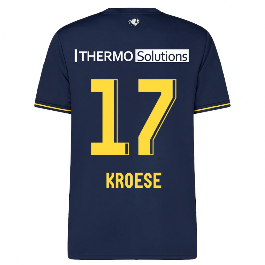 Kids Football Fieke Kroese #17 Navy Away Jersey 2023/24 T-Shirt Canada