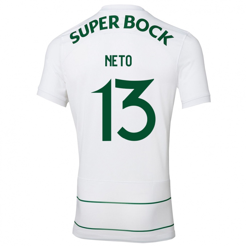 Kids Football Luís Neto #13 White Away Jersey 2023/24 T-Shirt Canada