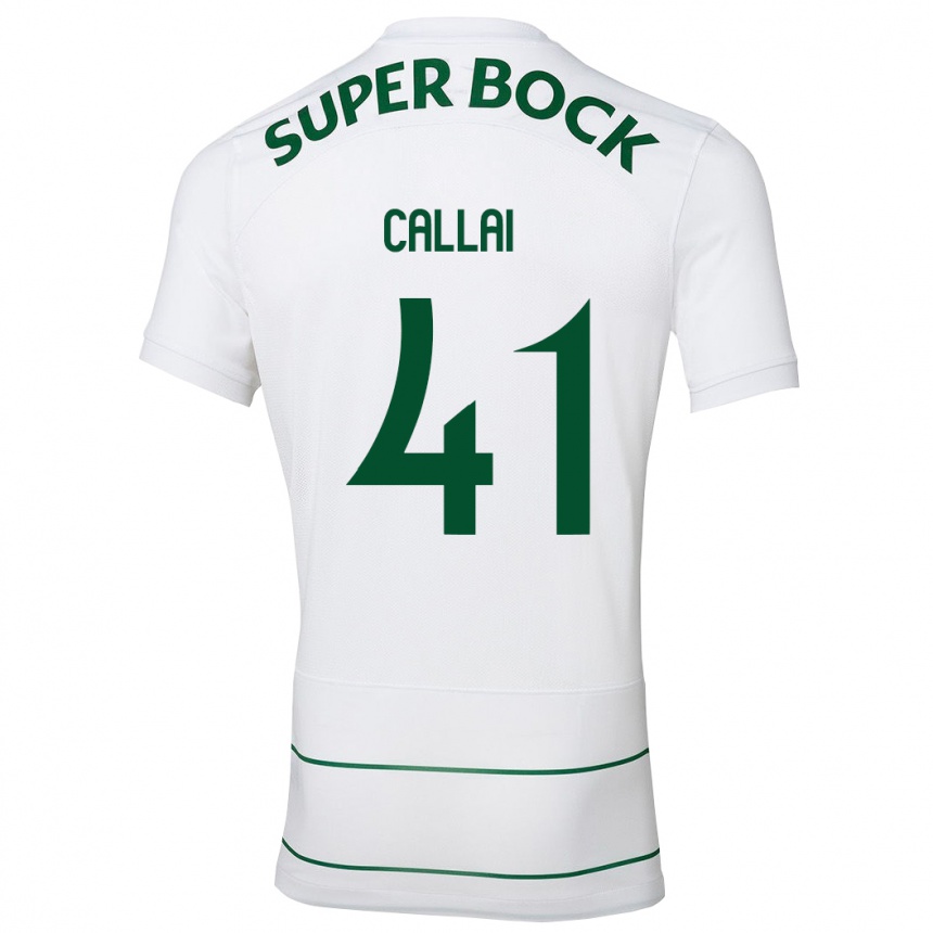 Kids Football Diego Callai #41 White Away Jersey 2023/24 T-Shirt Canada