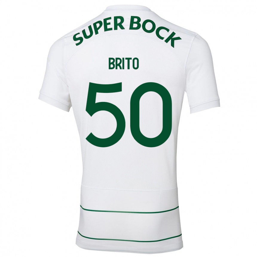 Kids Football Alexandre Brito #50 White Away Jersey 2023/24 T-Shirt Canada