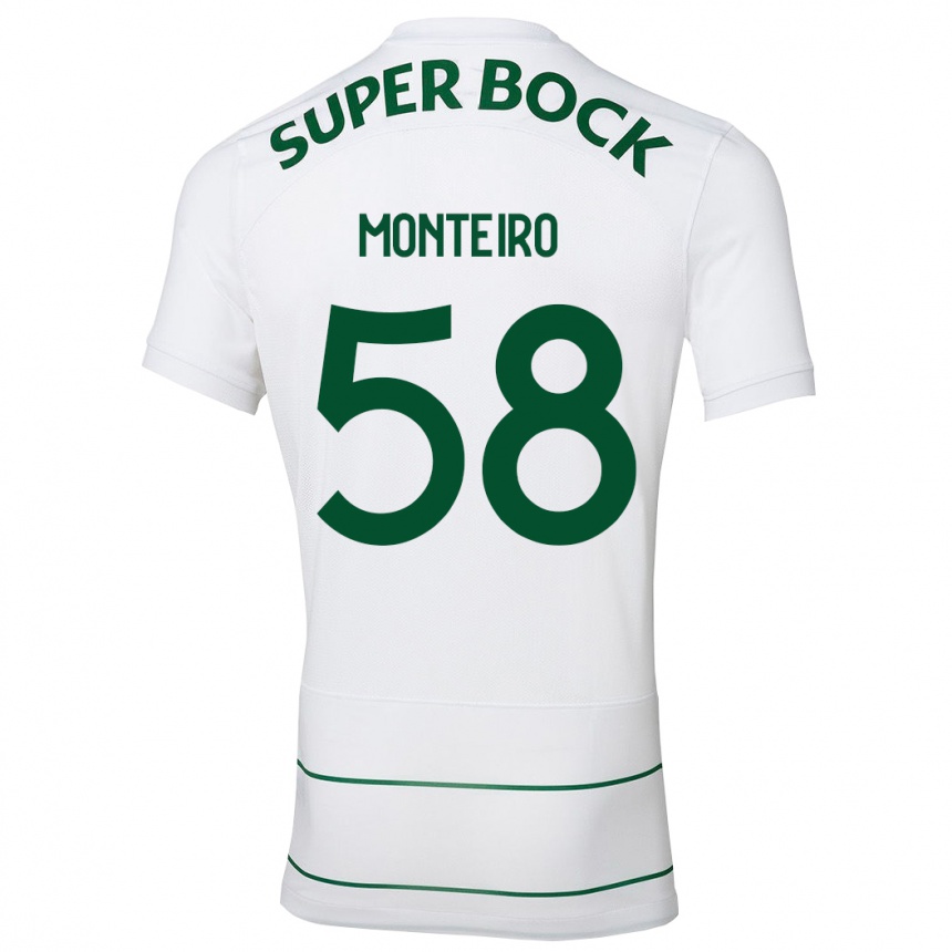 Kids Football David Monteiro #58 White Away Jersey 2023/24 T-Shirt Canada