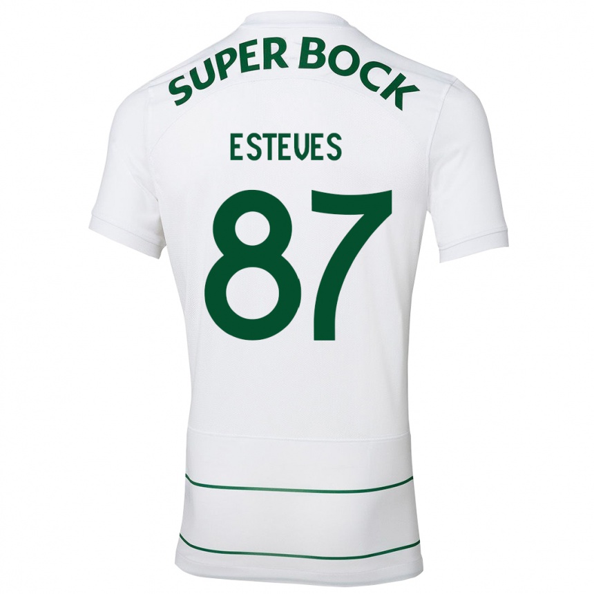 Kids Football Gonçalo Esteves #87 White Away Jersey 2023/24 T-Shirt Canada