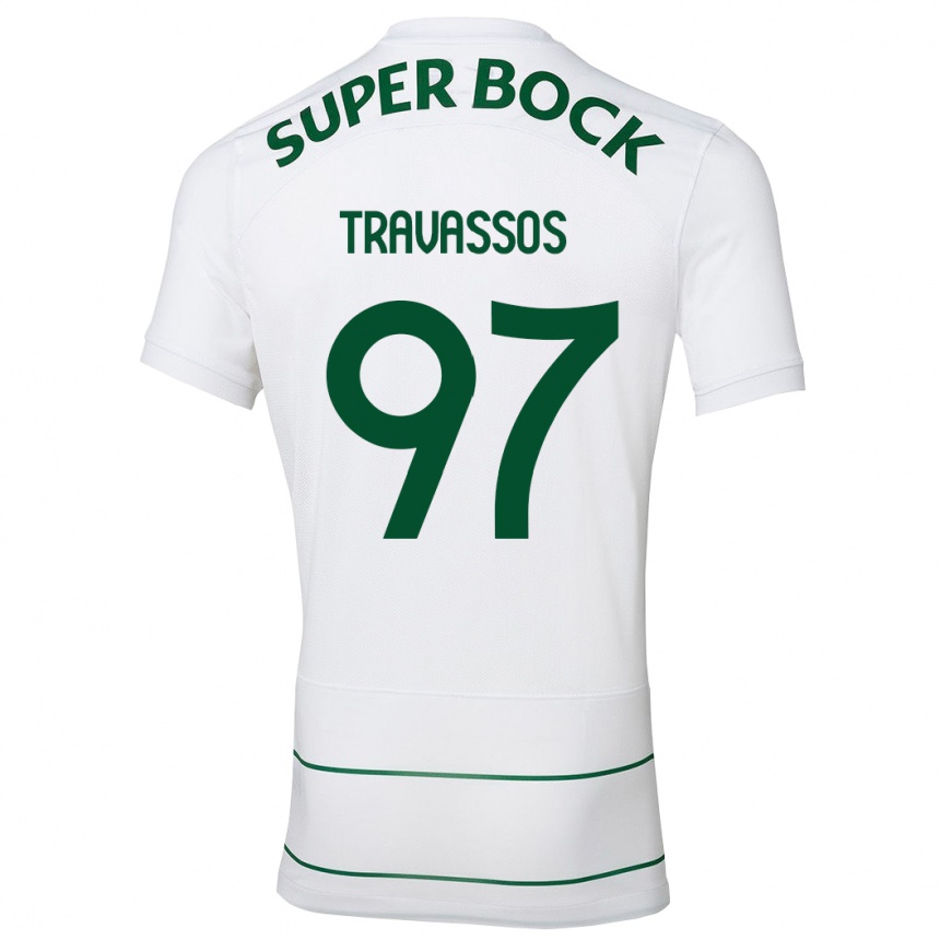 Kids Football Travassos #97 White Away Jersey 2023/24 T-Shirt Canada