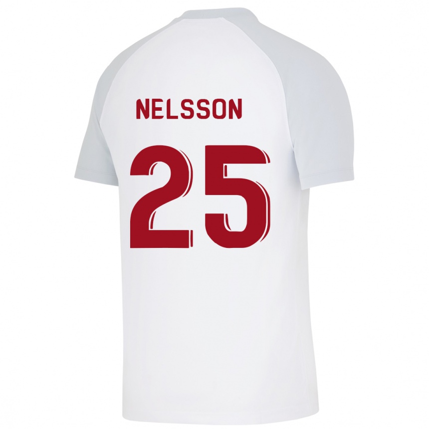 Enfant Football Maillot Victor Nelsson #25 Blanc Tenues Extérieur 2023/24 Canada