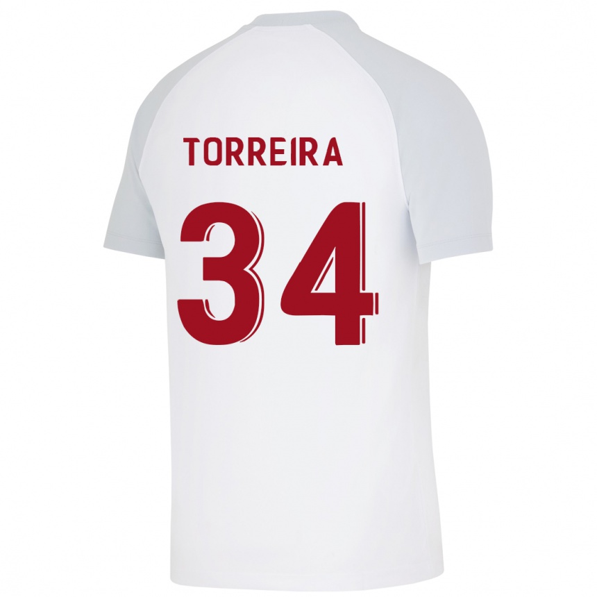 Kids Football Lucas Torreira #34 White Away Jersey 2023/24 T-Shirt Canada