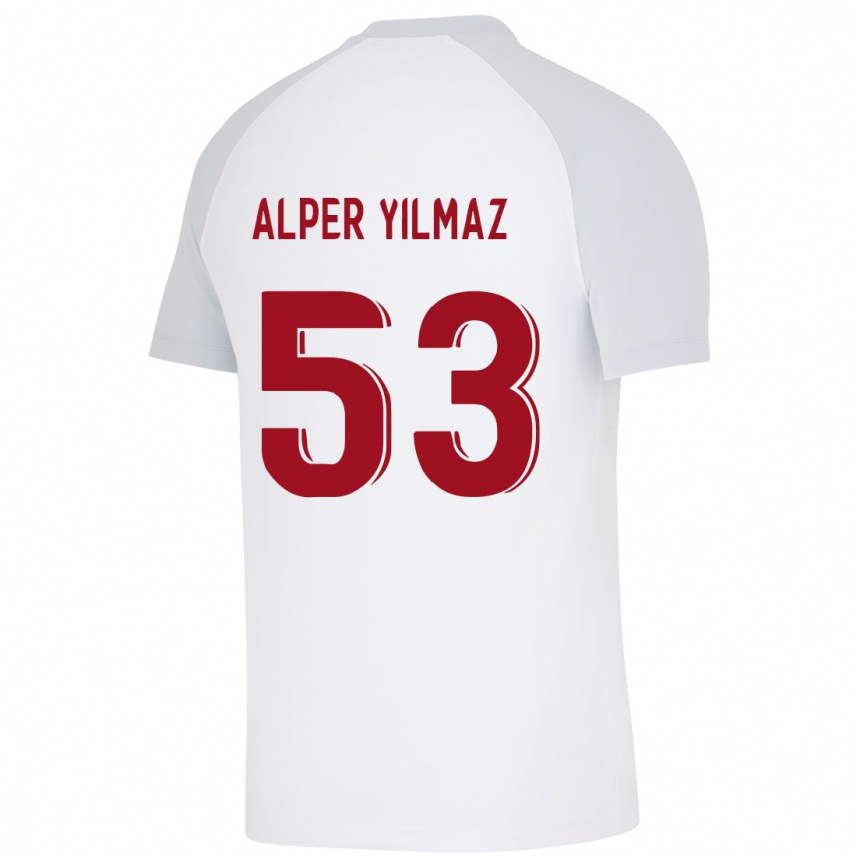 Kids Football Barış Alper Yılmaz #53 White Away Jersey 2023/24 T-Shirt Canada