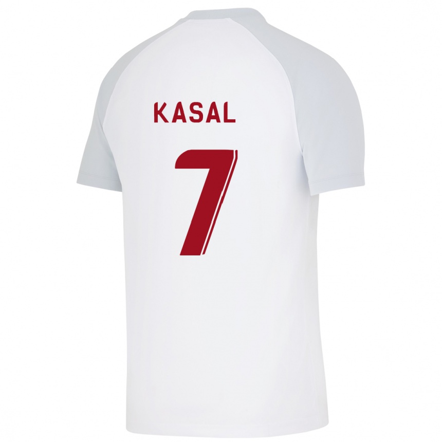 Kids Football Yasin Kasal #7 White Away Jersey 2023/24 T-Shirt Canada