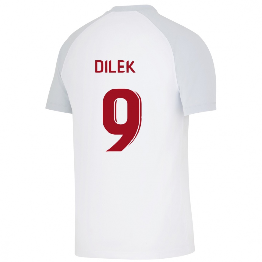 Kids Football Yalin Dilek #9 White Away Jersey 2023/24 T-Shirt Canada