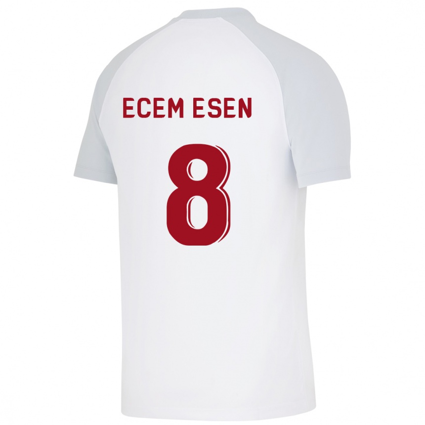 Kids Football Emine Ecem Esen #8 White Away Jersey 2023/24 T-Shirt Canada