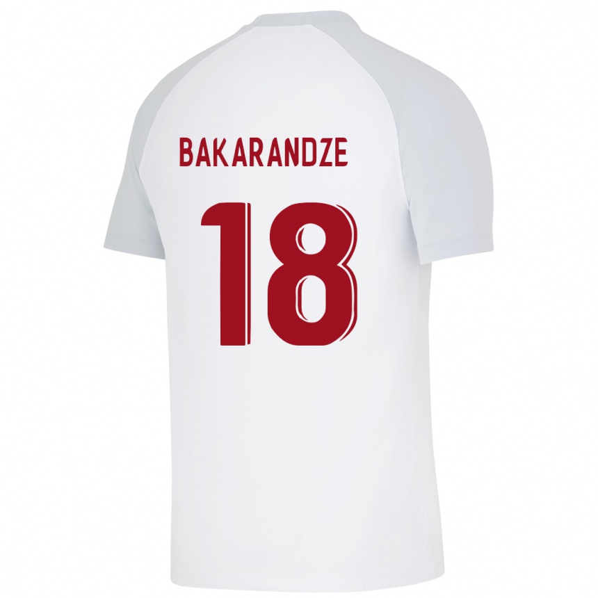 Kids Football Kristina Bakarandze #18 White Away Jersey 2023/24 T-Shirt Canada