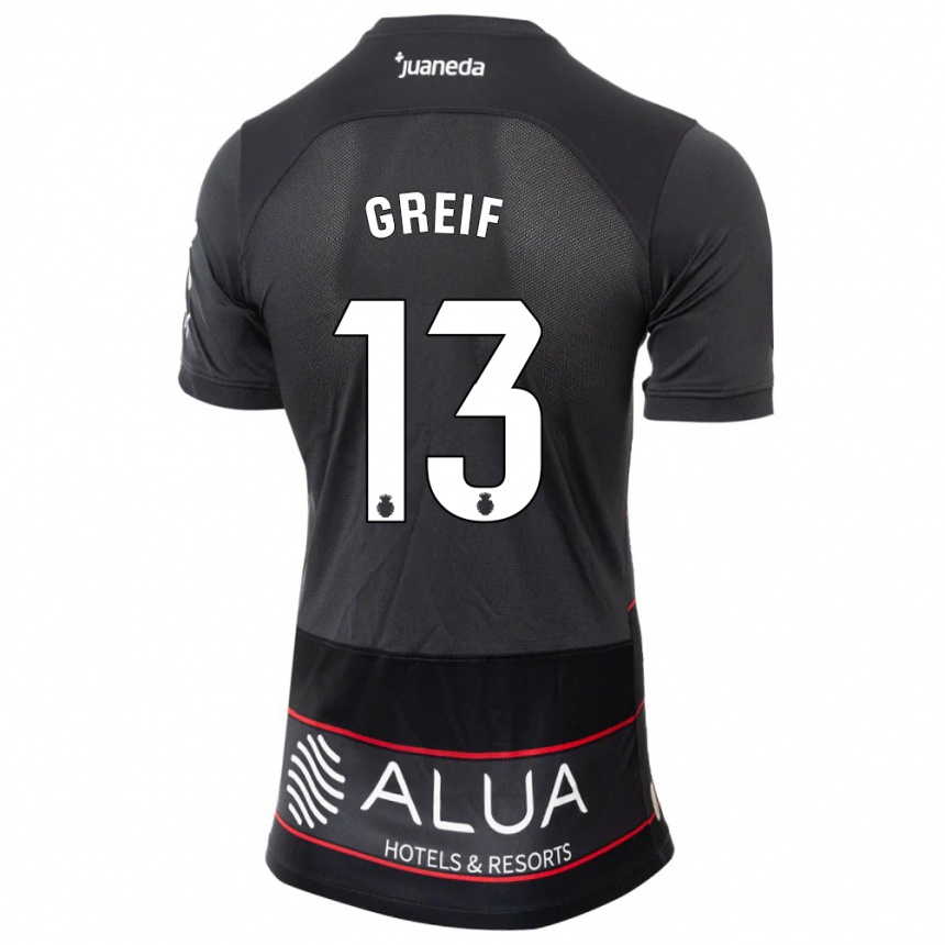 Kids Football Dominik Greif #13 Black Away Jersey 2023/24 T-Shirt Canada