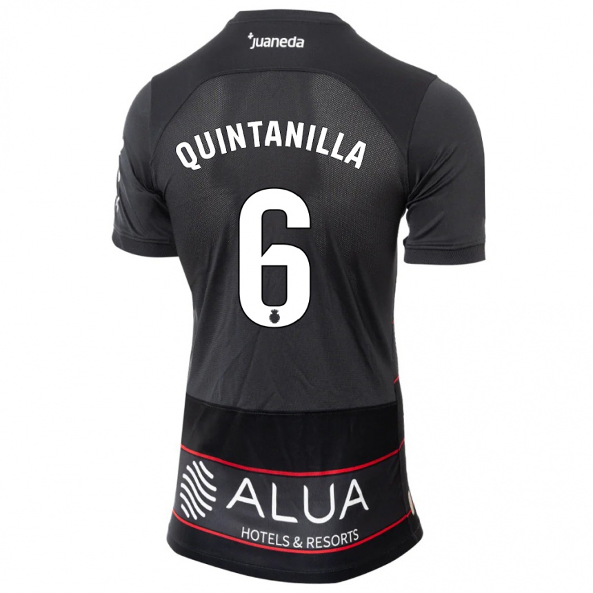 Kids Football Rubén Quintanilla #6 Black Away Jersey 2023/24 T-Shirt Canada