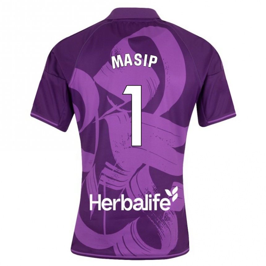 Kids Football Jordi Masip #1 Violet Away Jersey 2023/24 T-Shirt Canada