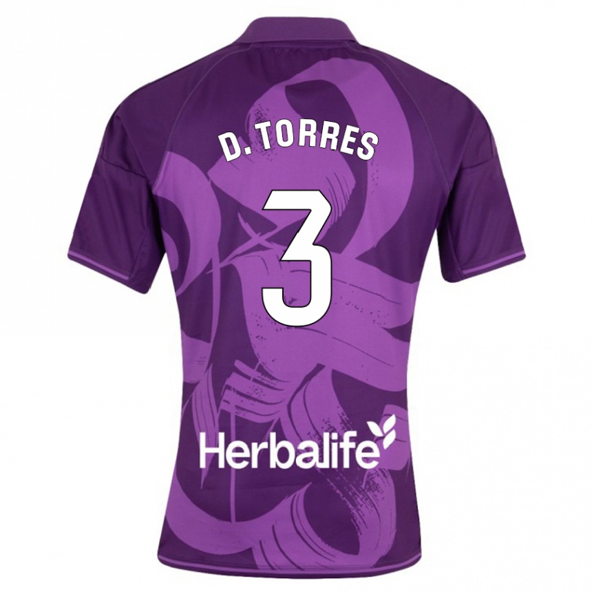 Kids Football David Torres #3 Violet Away Jersey 2023/24 T-Shirt Canada