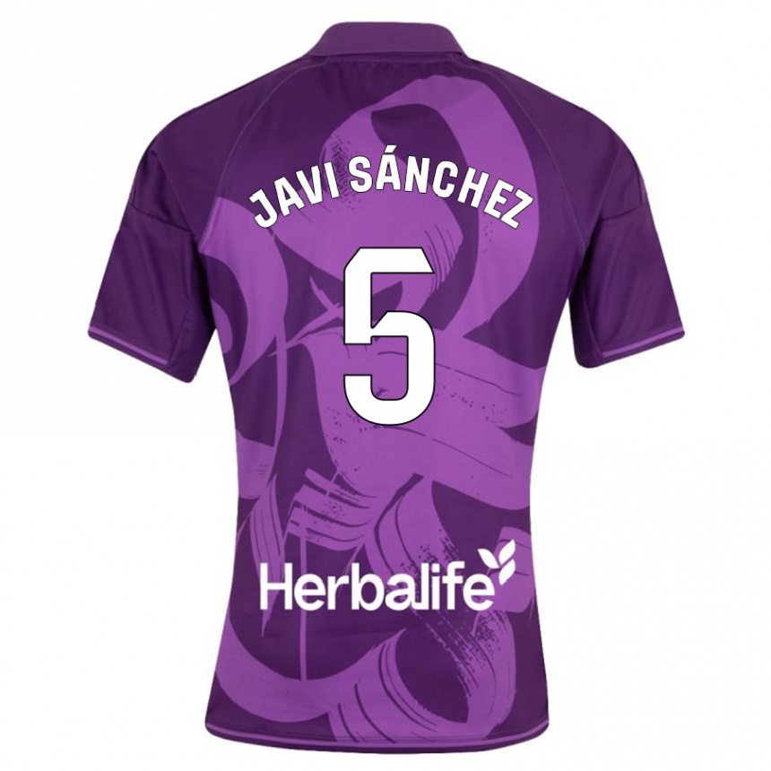 Kids Football Javi Sánchez #5 Violet Away Jersey 2023/24 T-Shirt Canada