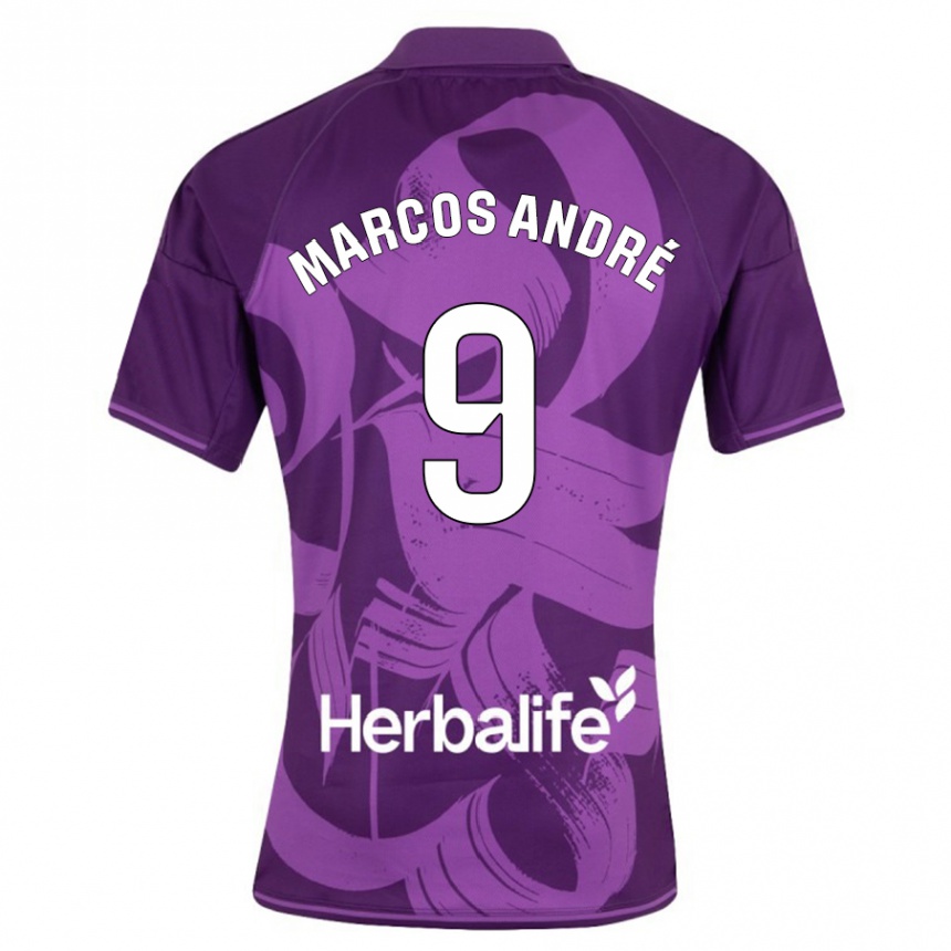 Kids Football Marcos André #9 Violet Away Jersey 2023/24 T-Shirt Canada